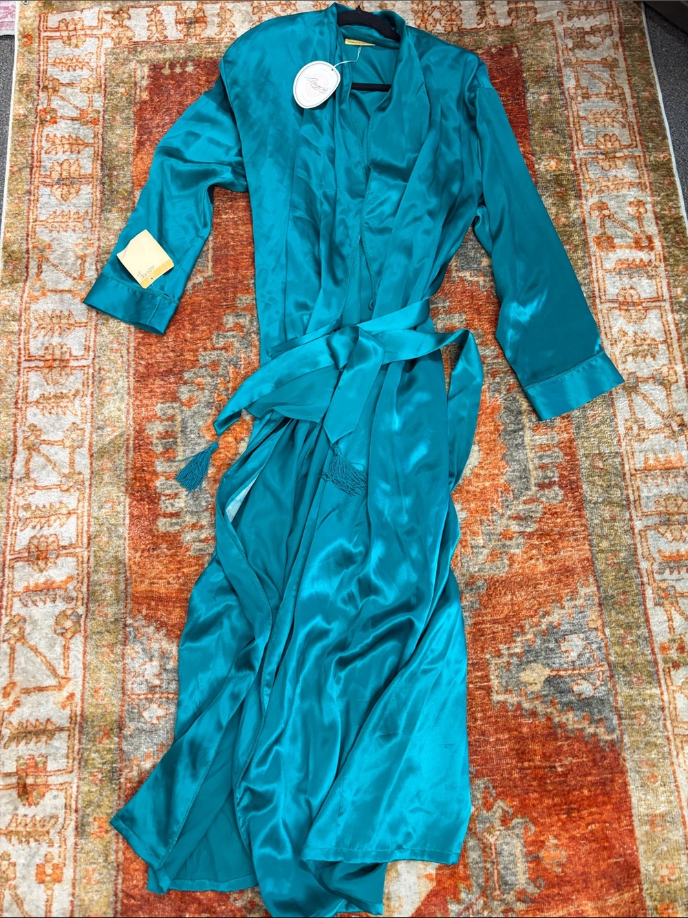 Vintage Nordstrom Emerald Green NWT silk robe